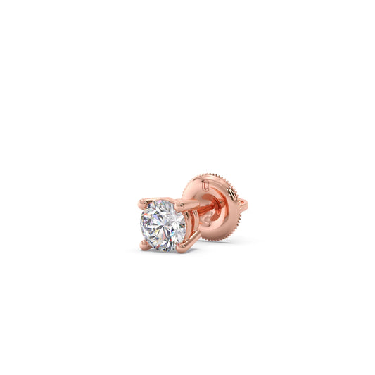 Classic 4-Prong Round Diamond Stud Earrings – 6.30mm