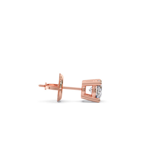 Classic 4-Prong Round Diamond Stud Earrings – 6.30mm
