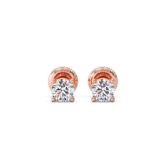 Classic 4-Prong Round Diamond Stud Earrings – 6.30mm