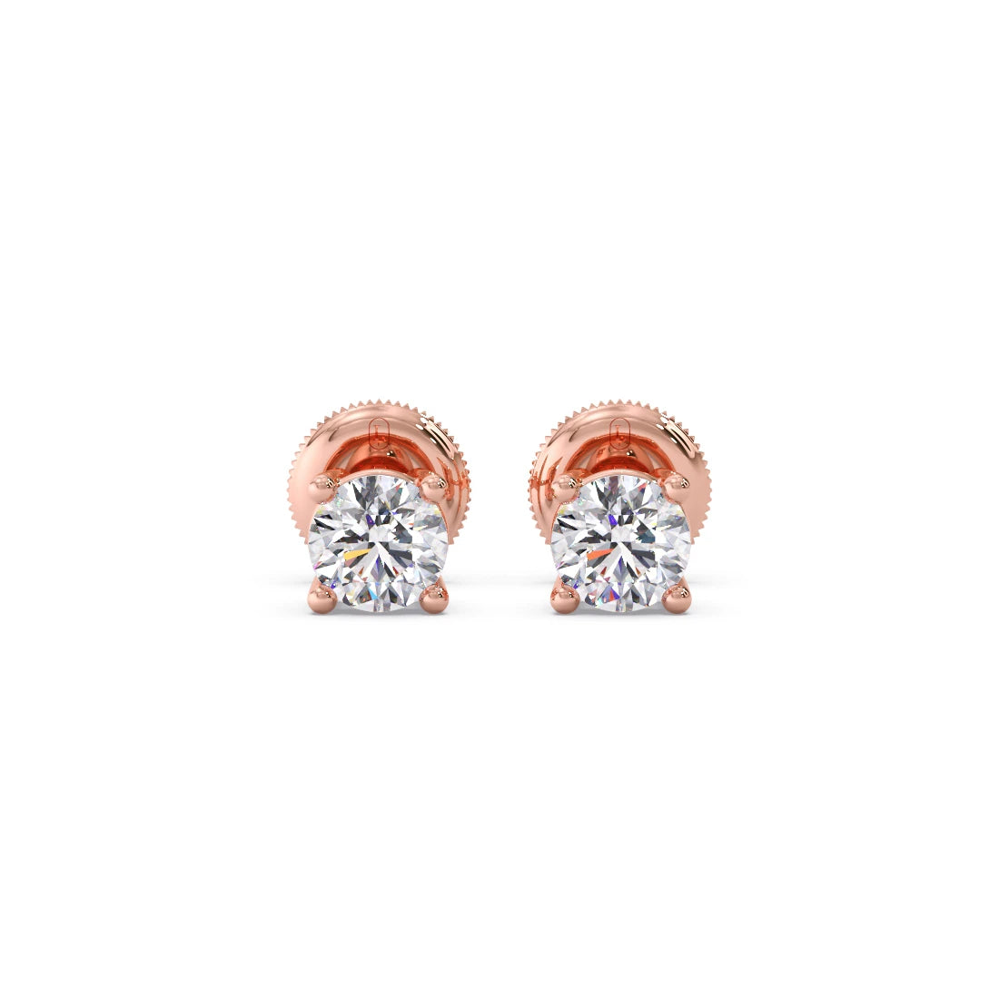 Round Solitaire 4-Prong Basket Stud Earrings – 5.0mm