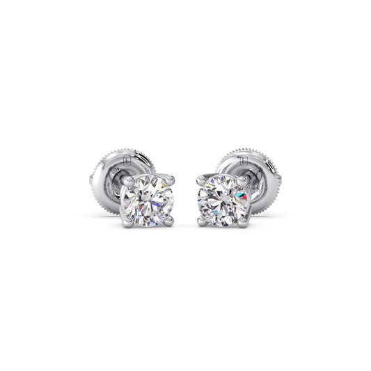 Classic 4-Prong Round Diamond Stud Earrings – 6.30mm