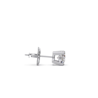 Classic 4-Prong Round Diamond Stud Earrings – 6.30mm