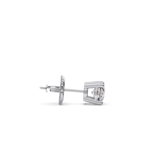 Classic 4-Prong Round Diamond Stud Earrings – 6.30mm