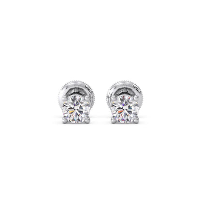 Classic 4-Prong Round Diamond Stud Earrings – 6.30mm