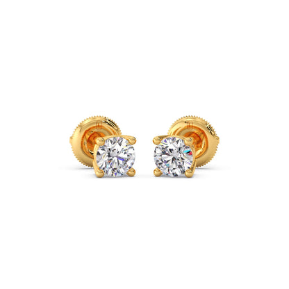 Classic 4-Prong Round Diamond Stud Earrings – 6.30mm