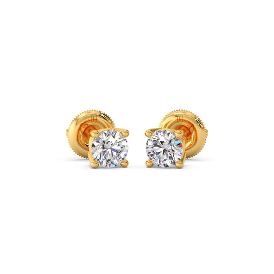 Classic 4-Prong Round Diamond Stud Earrings – 6.30mm