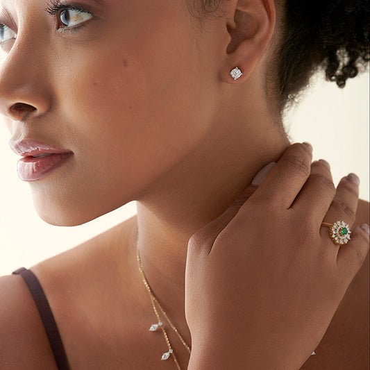 Round Solitaire 4-Prong Basket Stud Earrings – 5.0mm