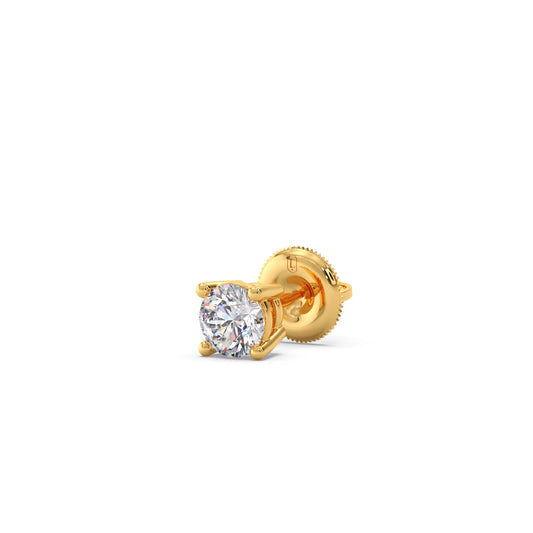 Classic 4-Prong Round Diamond Stud Earrings – 6.30mm