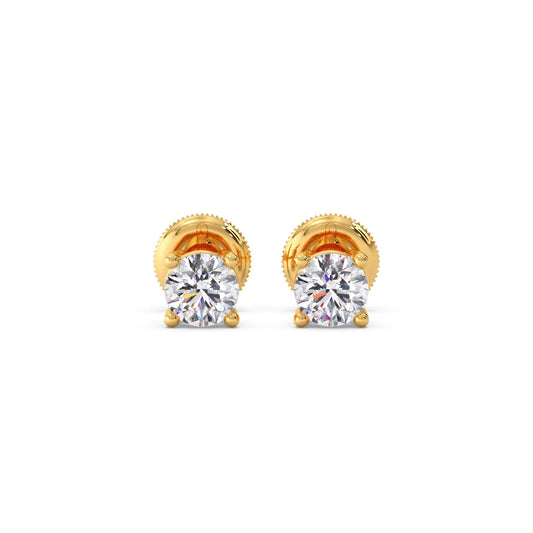 Classic 4-Prong Round Diamond Stud Earrings – 6.30mm