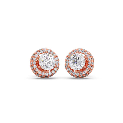 Round Halo Stud Earrings – 5.40mm