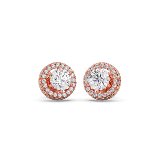 Round Halo Stud Earrings – 5.40mm