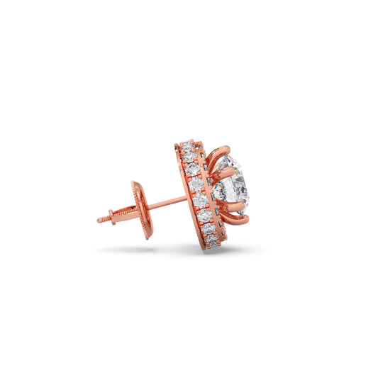 Round Halo Stud Earrings – 5.40mm