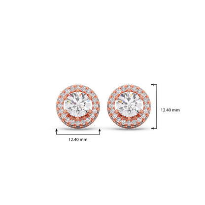 Round Halo Stud Earrings – 5.40mm