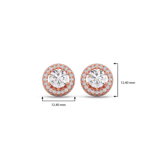 Round Halo Stud Earrings – 5.40mm