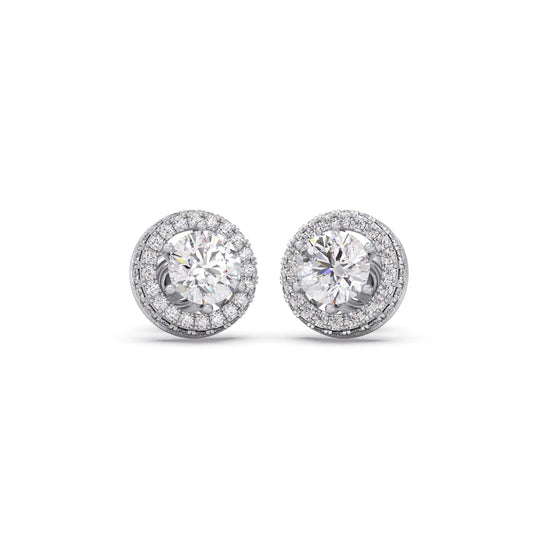 Round Halo Stud Earrings – 5.40mm