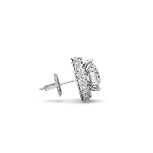 Round Halo Stud Earrings – 5.40mm
