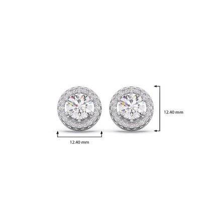 Round Halo Stud Earrings – 5.40mm