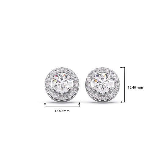 Round Halo Stud Earrings – 5.40mm