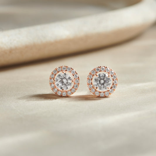 Round Halo Stud Earrings – 5.40mm