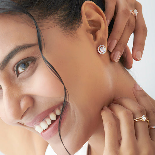 Round Halo Stud Earrings – 5.40mm