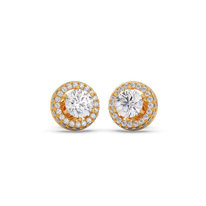Round Halo Stud Earrings – 5.40mm