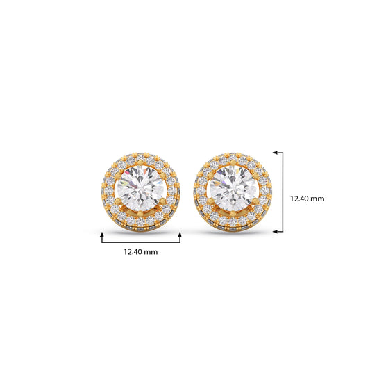 Round Halo Stud Earrings – 5.40mm
