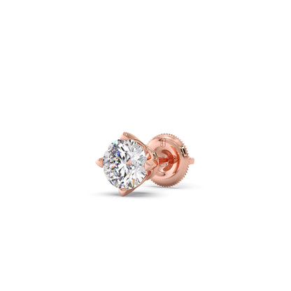 Classic 4-Prong Round Diamond Stud Earrings – 5.00mm