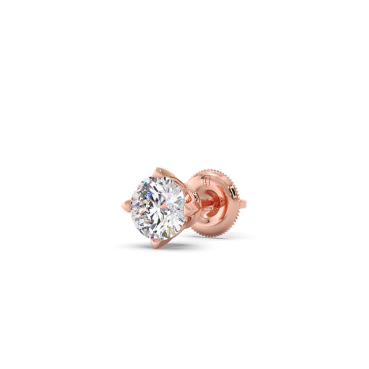 Classic 4-Prong Round Diamond Stud Earrings – 5.00mm