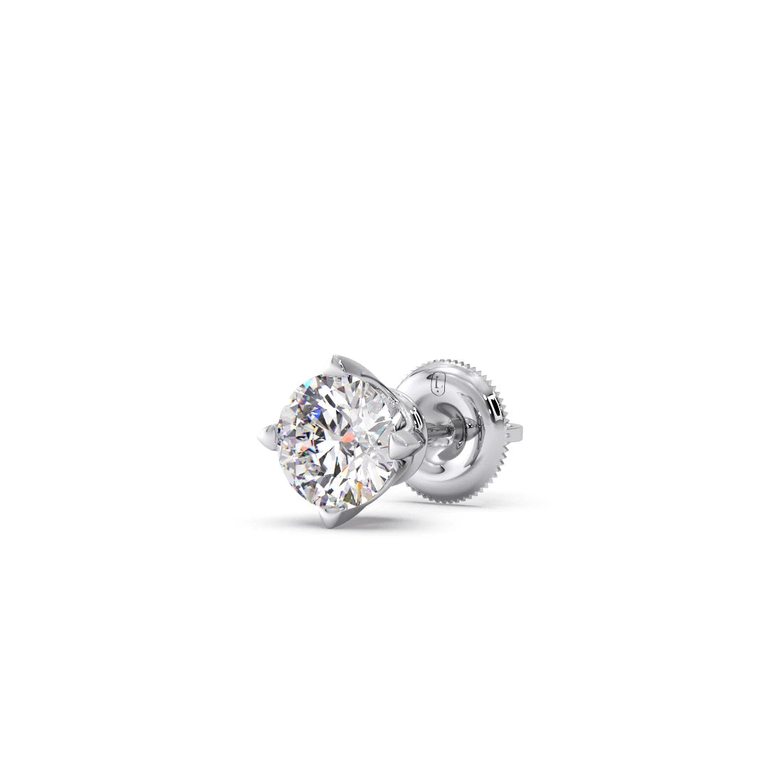 Classic 4-Prong Round Diamond Stud Earrings – 5.00mm