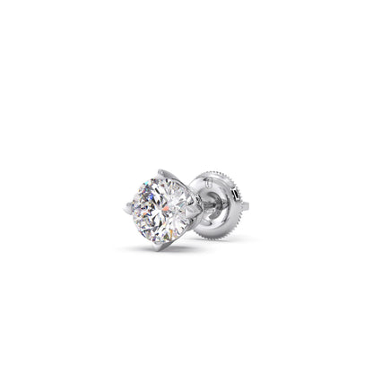 Classic 4-Prong Round Diamond Stud Earrings – 5.00mm