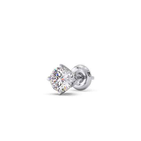 Classic 4-Prong Round Diamond Stud Earrings – 5.00mm