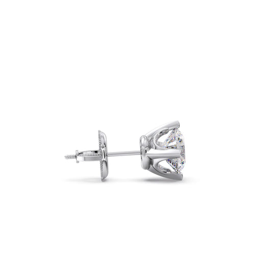 Classic 4-Prong Round Diamond Stud Earrings – 5.00mm