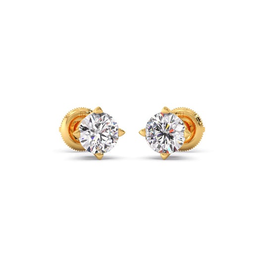 Classic 4-Prong Round Diamond Stud Earrings – 5.00mm