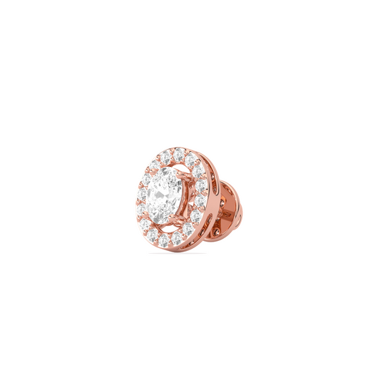 Classic Oval-Cualo Stud Earrings Diamond Halo Stud Earrings