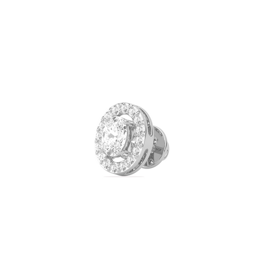 Classic Oval-Cualo Stud Earrings Diamond Halo Stud Earrings