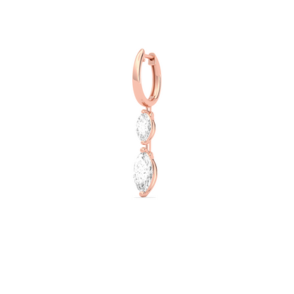 Marquise Diamond Drop Hoop Earrings