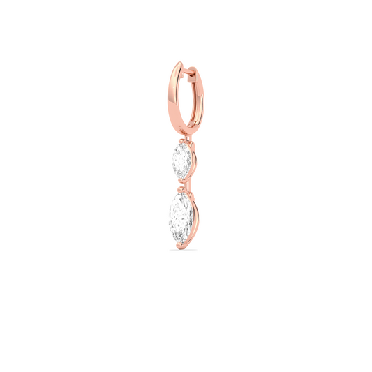 Marquise Diamond Drop Hoop Earrings