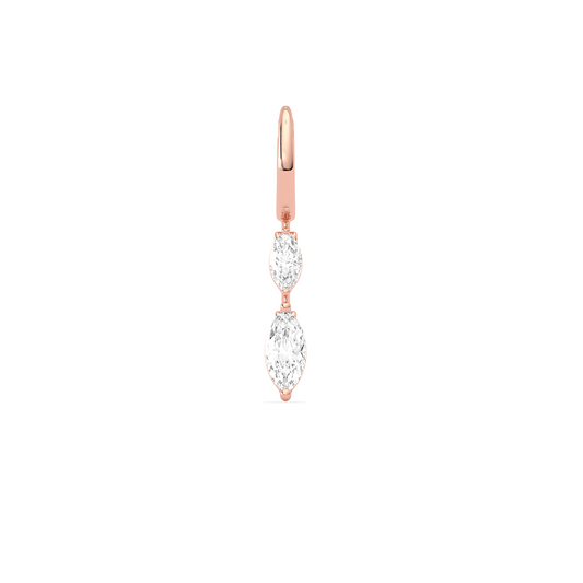 Marquise Diamond Drop Hoop Earrings