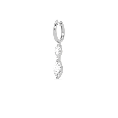 Marquise Diamond Drop Hoop Earrings