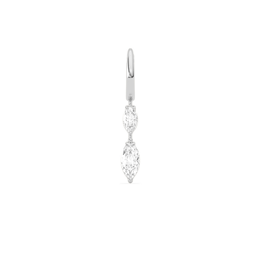 Marquise Diamond Drop Hoop Earrings