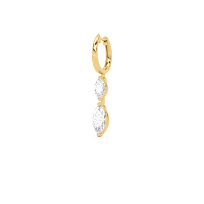 Marquise Diamond Drop Hoop Earrings
