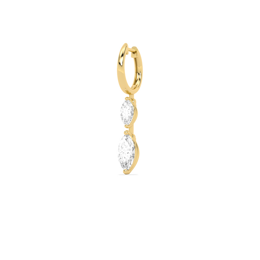 Marquise Diamond Drop Hoop Earrings