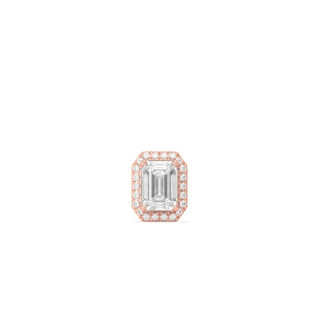 Emerald-Cut Halo Classic Diamond Studs