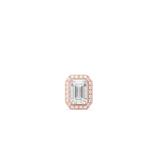 Emerald-Cut Halo Classic Diamond Studs