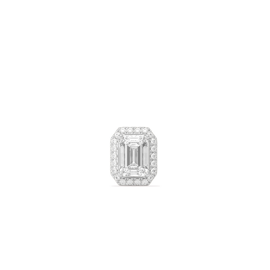 Emerald-Cut Halo Classic Diamond Studs