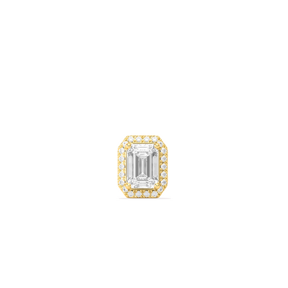 Emerald-Cut Halo Classic Diamond Studs