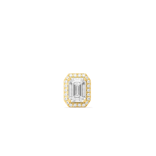 Emerald-Cut Halo Classic Diamond Studs