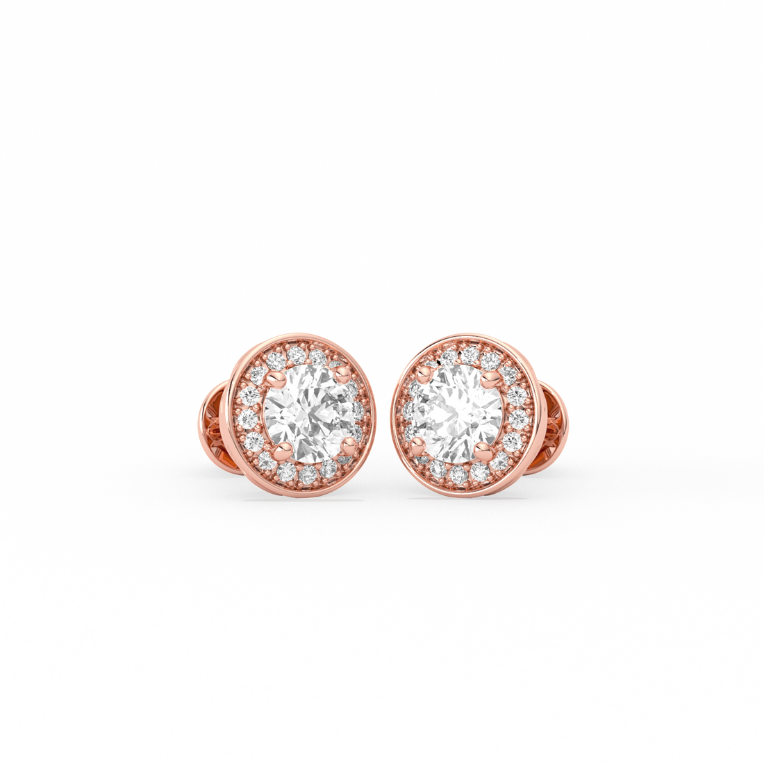 Round-Cut Halo Classic Diamond  Studs