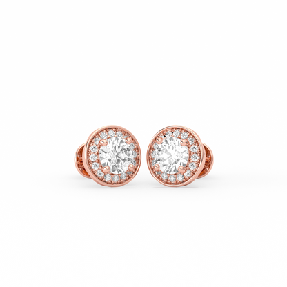 Round-Cut Halo Classic Diamond  Studs