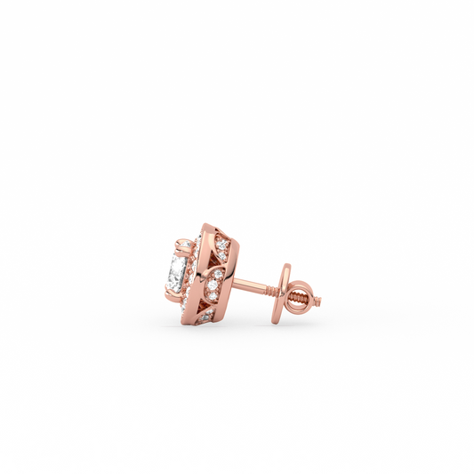 Round-Cut Halo Classic Diamond  Studs